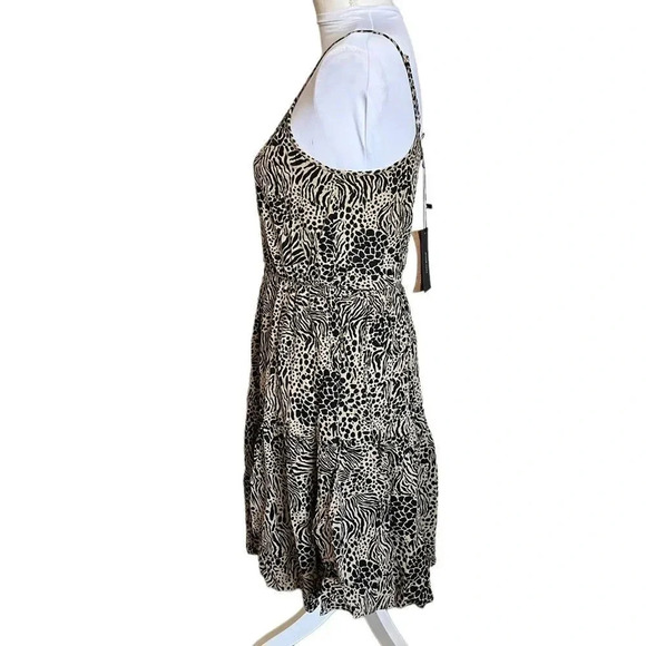 Vero Moda Animal Print Glory Singlet Tiered Dress in Travertine Size S - Picture 8 of 14